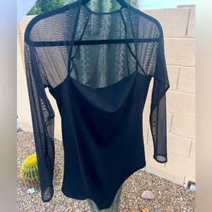 Women’s Abercrombie & Fitch Long Sleeve Mesh Square Neck Bodysuit, L, Like New ✨